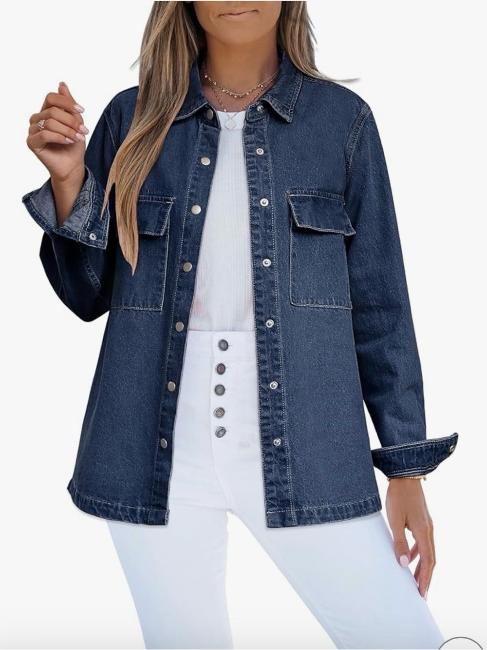 Luvamia denim jacket women’s trendy long sleeve button down